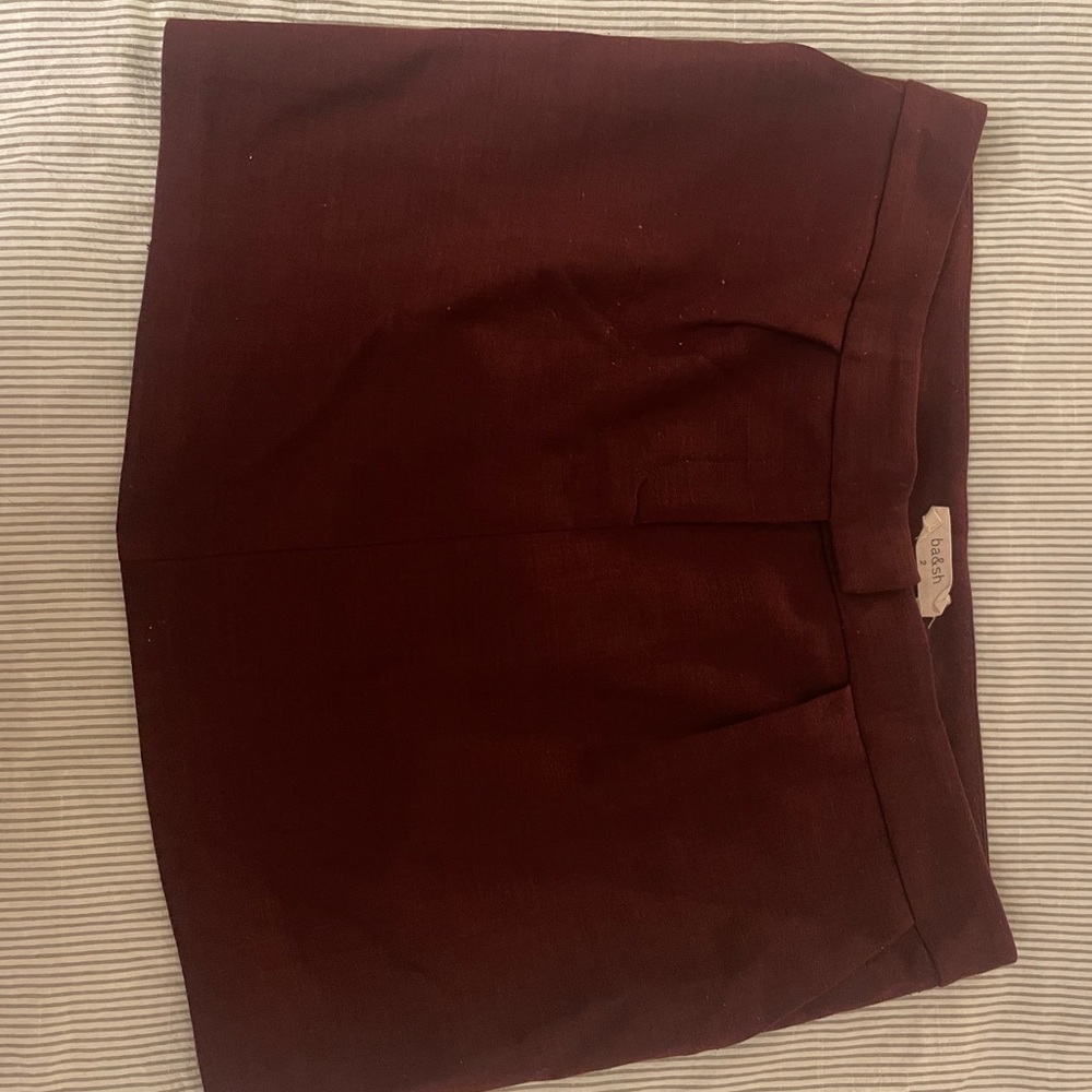 Ba&sh mini skirt burgundy size 8